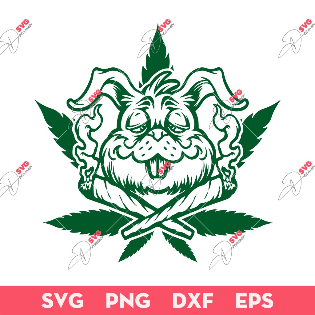 High Bunny Smoking Weed SVG, Cannabis Weed SVG, 420 SVG