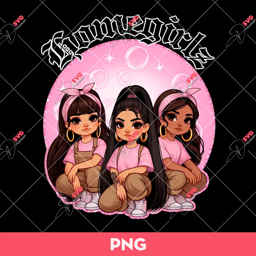 Home Girls PNG, Chicano Cute Girls PNG