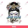 January Girl PNG, Messy Bun January Girl PNG