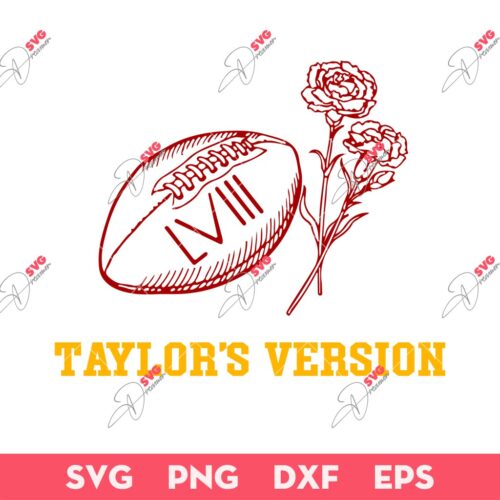 KC Chiefs Super Bowl 2024 SVG, Taylor’s Version LVIII SVG, Kansas City Chiefs SVG