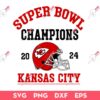 Kansas City Super Bowl Champions 2024 SVG, Super Bowl Champions LVIII SVG, KC Chiefs SVG