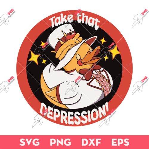 Lucifer Rubber Ducky SVG, Hazbin Hotel SVG, Ducky Take That Depression SVG