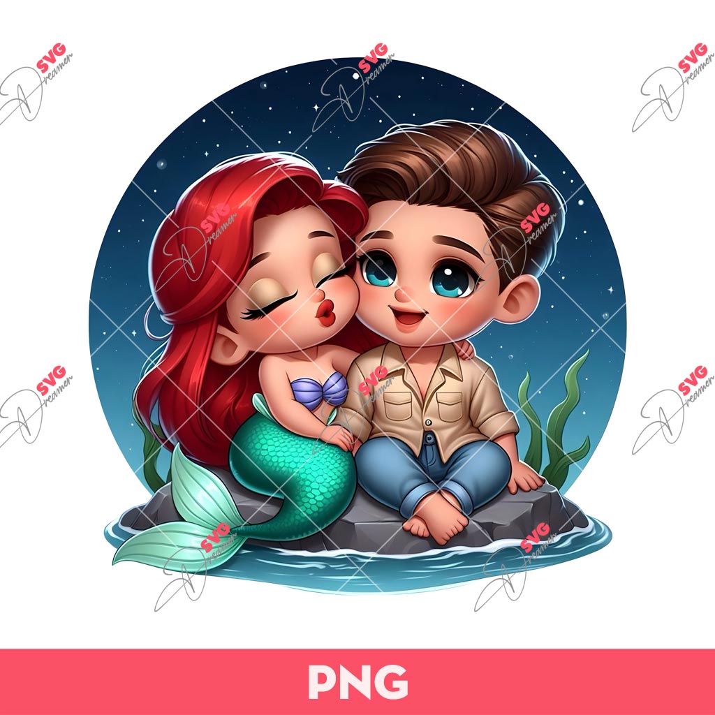 Mermaid Couple Eric And Ariel PNG, Ariel Mermaid And Eric PNG