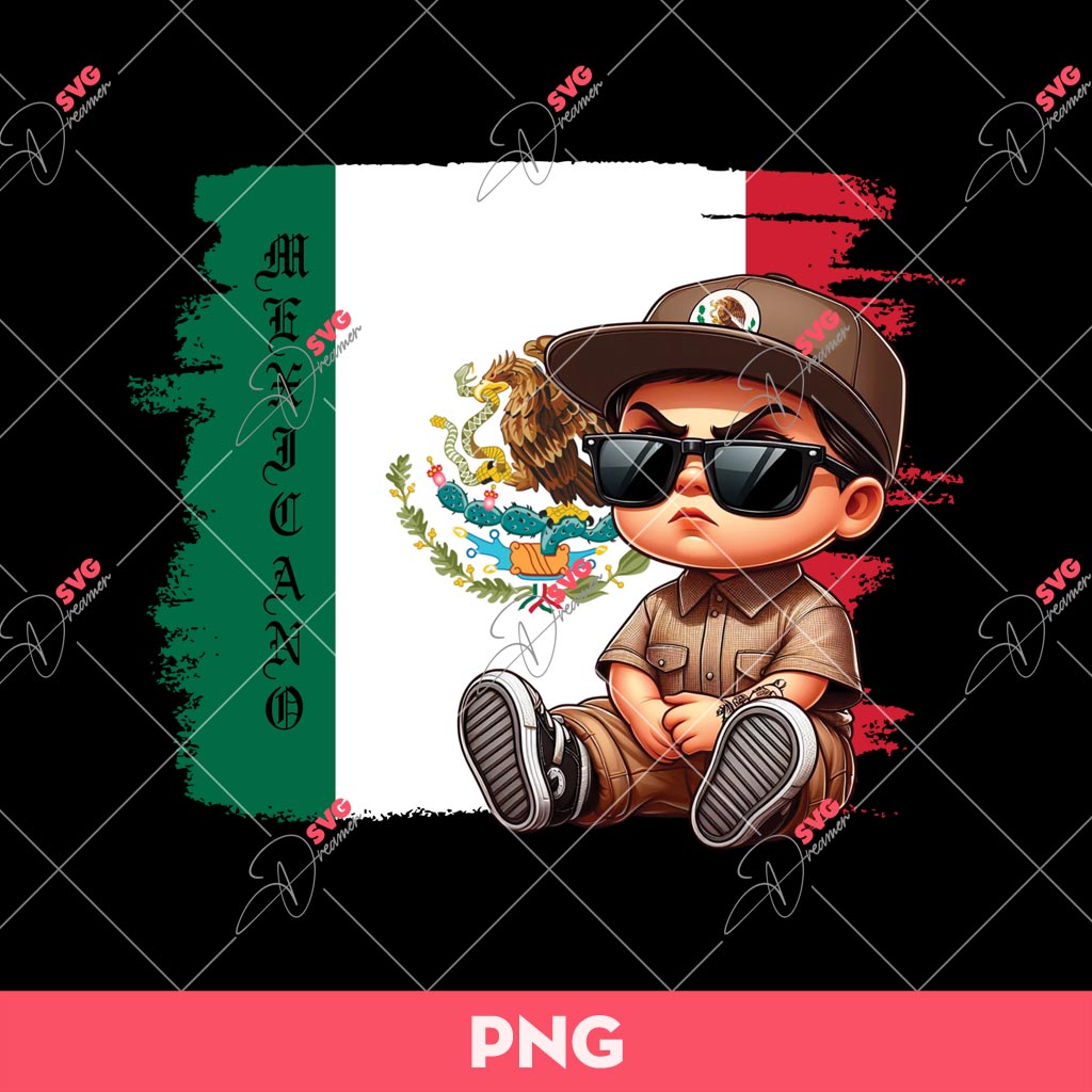 Mexicano Baby PNG, Chicano Cute Baby PNG