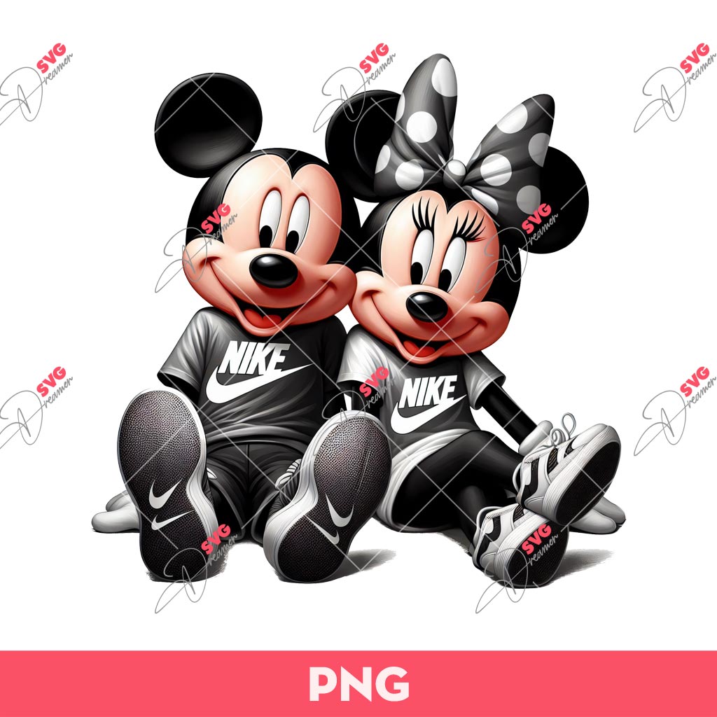 Mickey And Minnie Sport PNG, Disney Mickey Minnie Nike PNG, Cute Mickey Minnie PNG