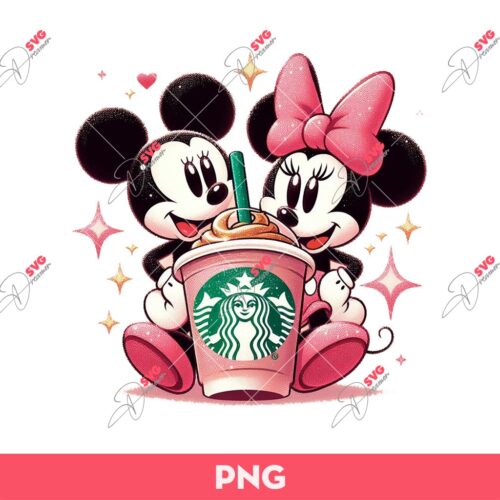 Mickey And Minnie Starbucks PNG, Disney Starbucks PNG, Mickey Minnie Mouse Valentine PNG