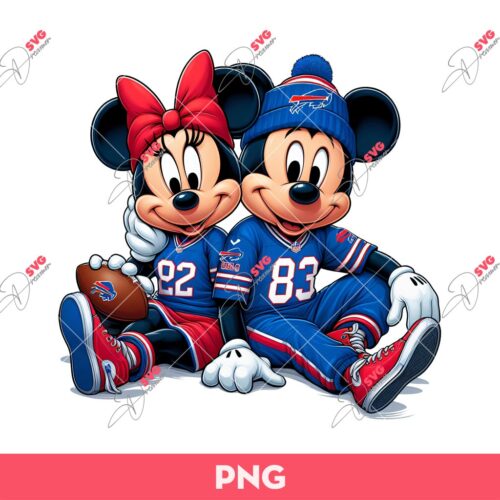 Mickey Minnie Buffalo Bills Football PNG, Disney Mouse Buffalo Bills Fans PNG