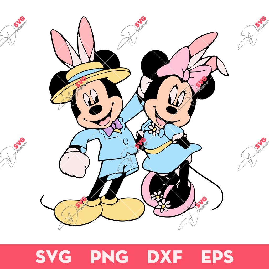 Mickey Minnie Bunny Easter SVG, Disney Happy Easter SVG, Mickey Minnie Mouse Easter SVG