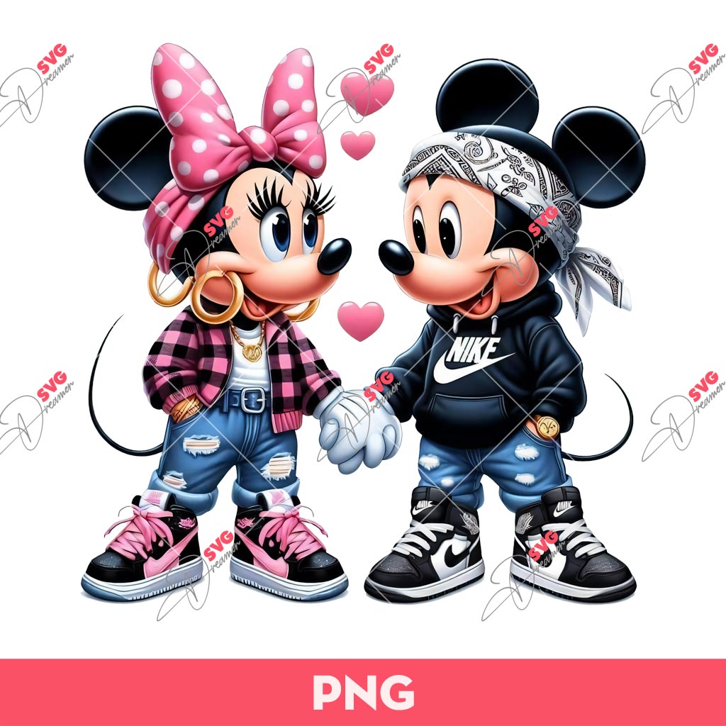 Mickey Minnie Nike PNG, Disney Mickey Minnie Mouse Sport PNG, Chicano Style Mickey Minnie PNG