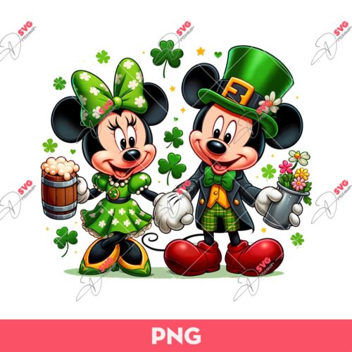 Minnie Mickey St Patrick's Day PNG, Disney St Patrick's Day PNG