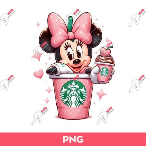 Minnie Mouse Starbucks PNG, Disney Mouse Valentine PNG, Disney Minnie Mouse Starbucks PNG