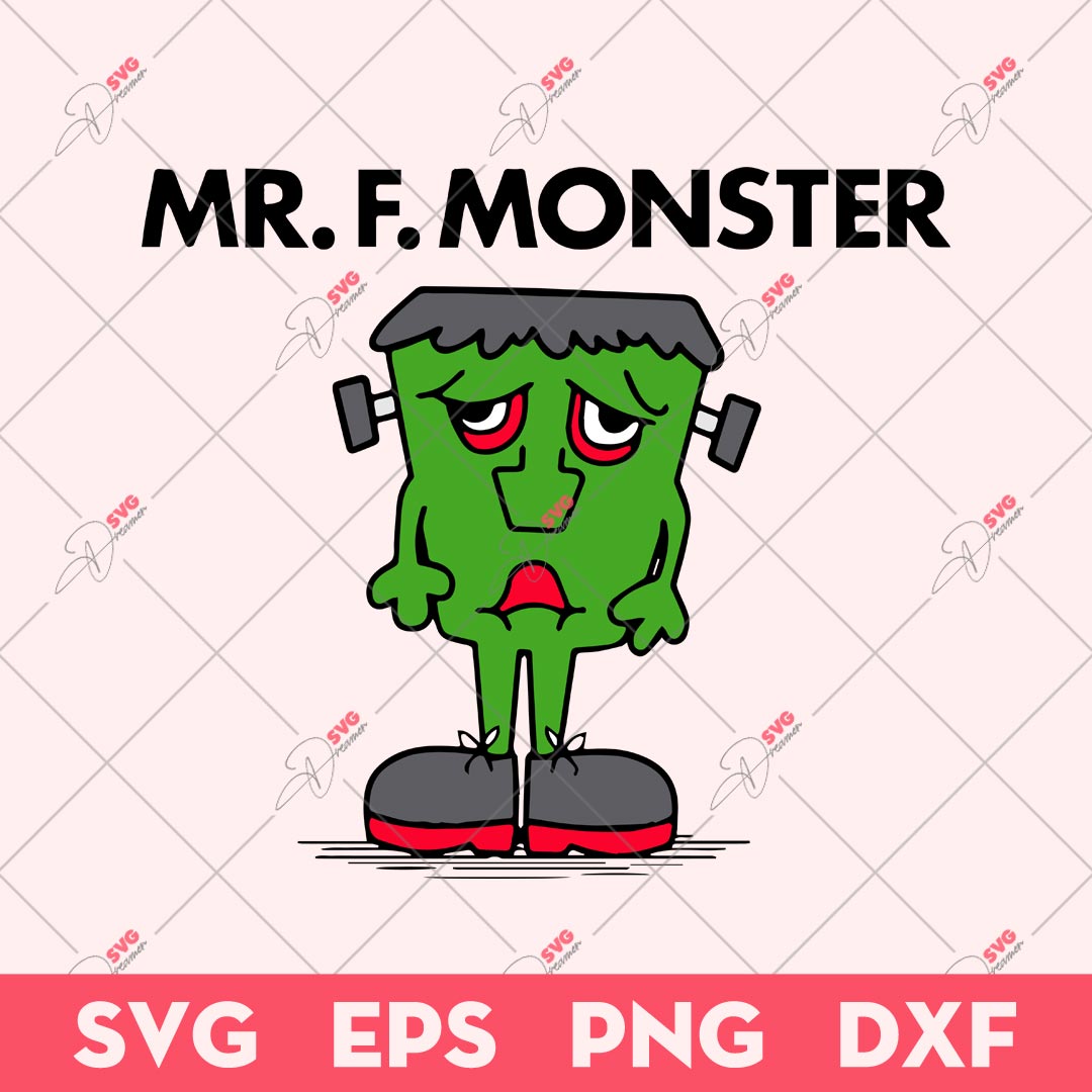 Mr F Monster SVG, Frankenstein SVG, Horror Characters SVG