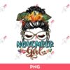 November Girl PNG, Messy Bun November Girl PNG