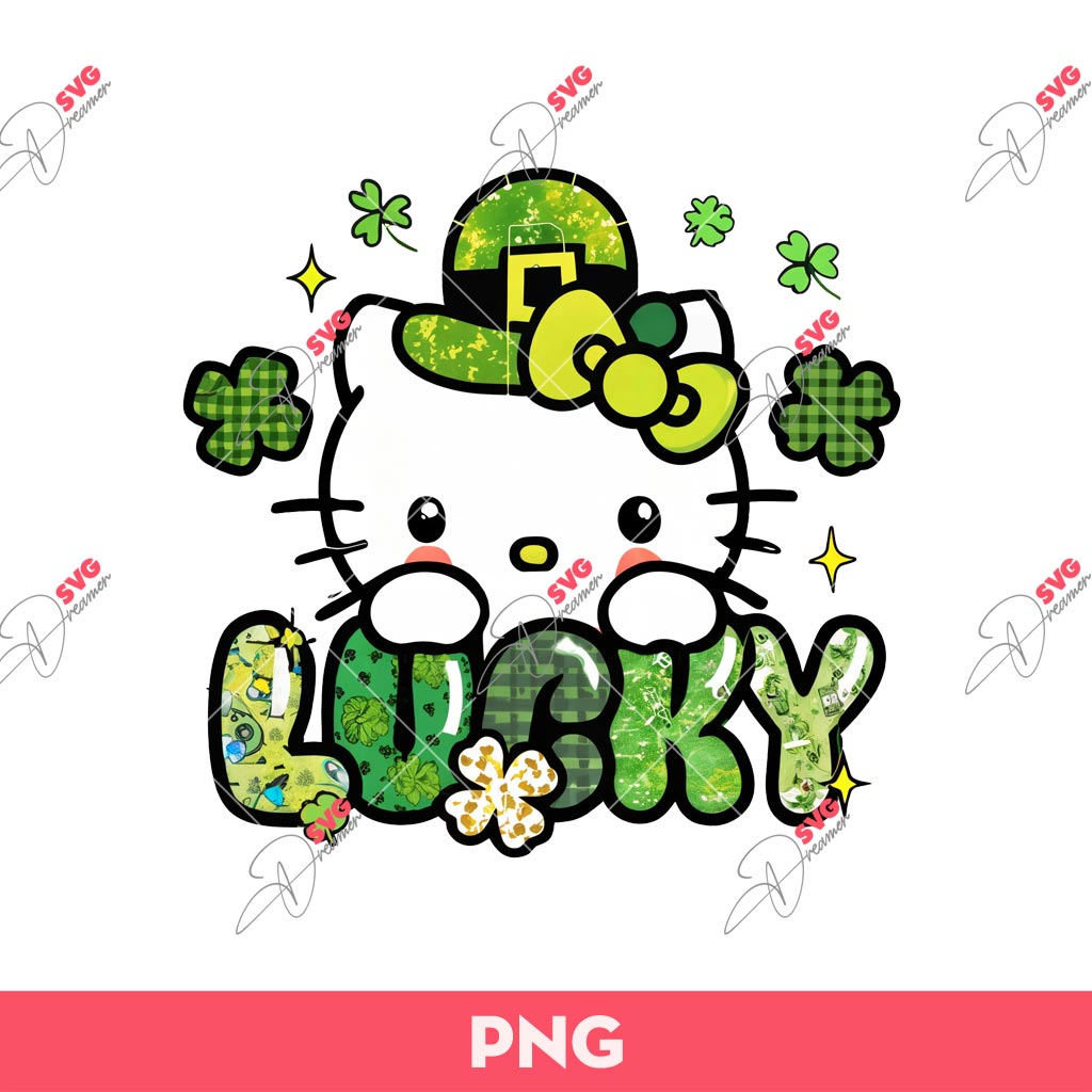 Patrick's Day Hello Kitty Lucky PNG, Kitty Lucky Patrick PNG, Lucky Patrick's Day PNG