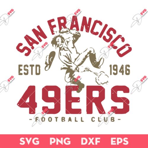San Francisco 49ers Football Club EST 1946 SVG, Vintage San Francisco 49ers SVG, Retro 49ers SVG