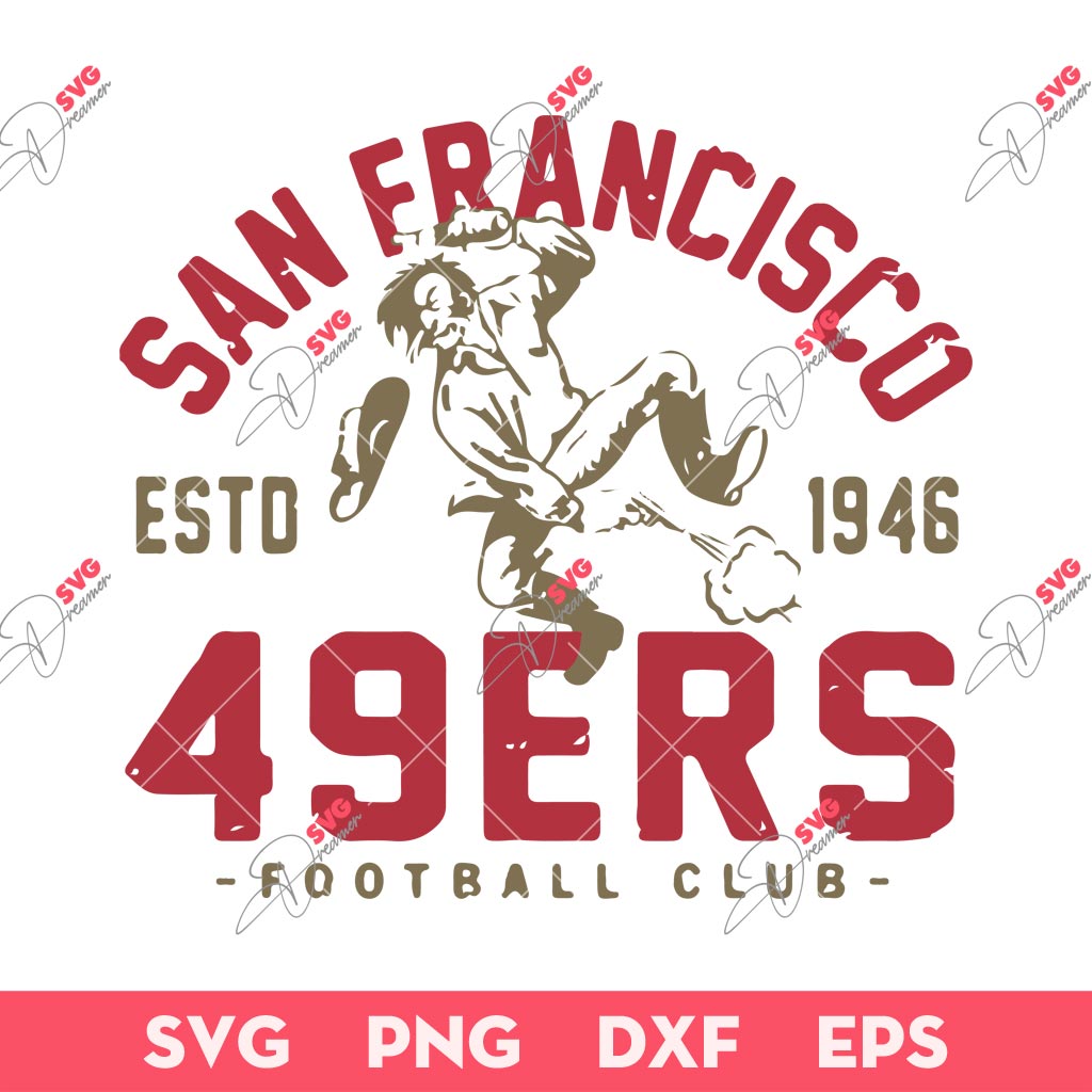San Francisco 49ers Football Club EST 1946 SVG, Vintage San Francisco 49ers SVG, Retro 49ers SVG