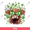 St Patrick's Day Highland Cow PNG, Saint Patrick's Day Cow PNG, Lucky Shamrock St Patrick's PNG