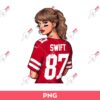 Taylor Swift In A Travis Kelce Kansas City Chiefs Jersey PNG, Taylor Swift PNG, Travis Kelce PNG
