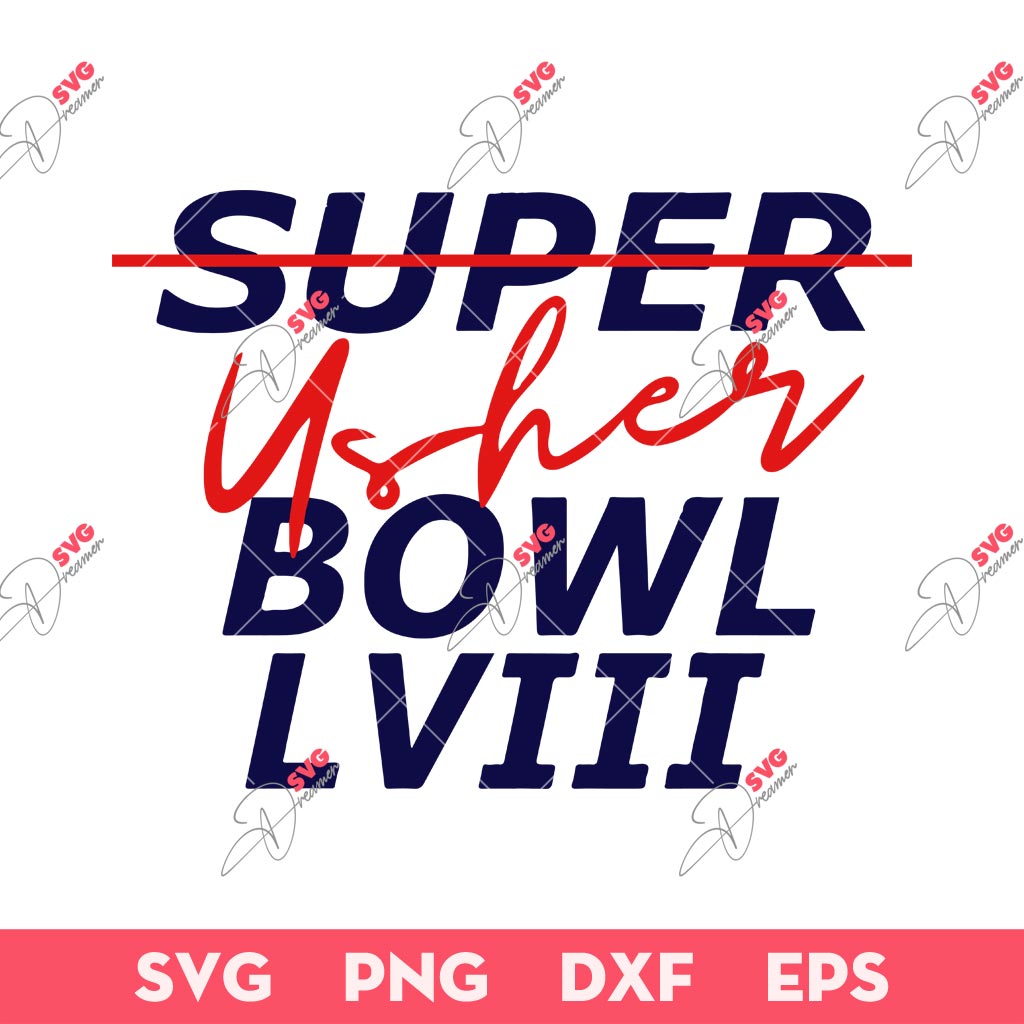 Usher Super Bowl LVIII SVG, NFL Halftime Show 2024 SVG, Super Bowl SVG