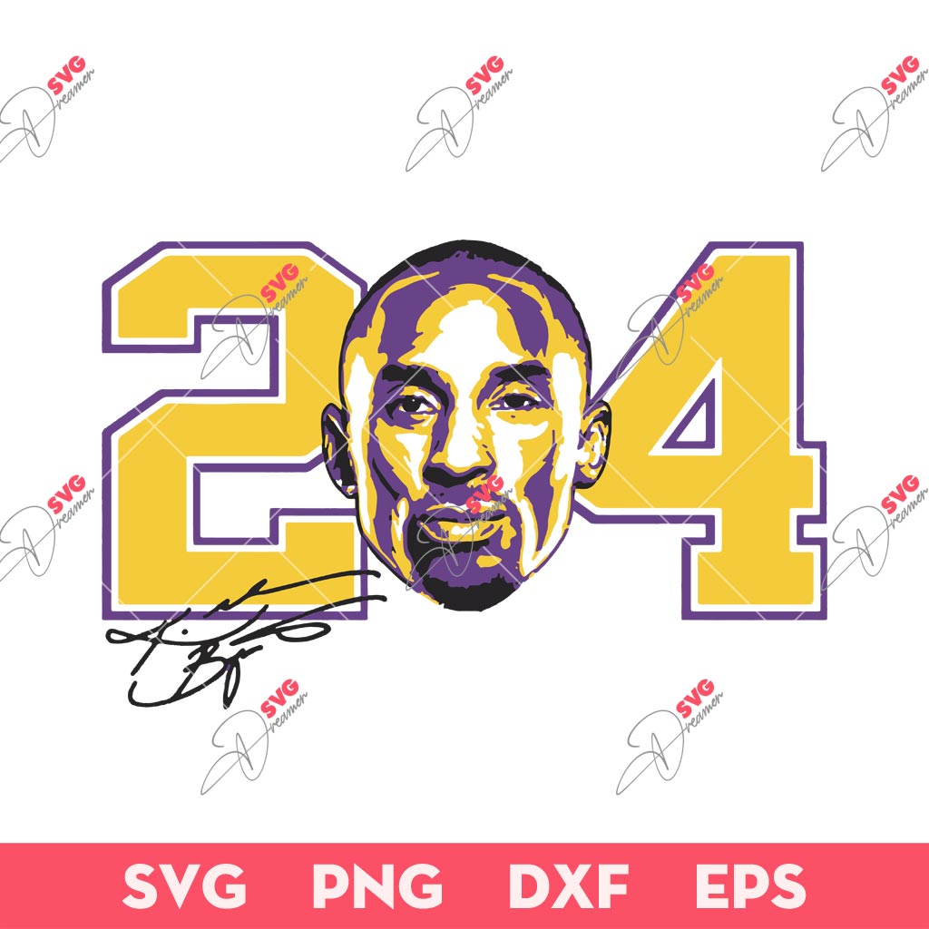 2 Kobe 4 Lakers Basketball SVG, Kobe Scribbles Lakers SVG, LA Lakers SVG PNG