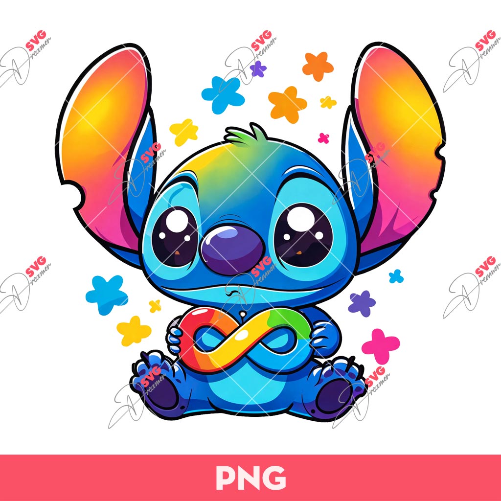 Autism Alien PNG, Autism Stitch PNG, Autism Awareness Sublimation