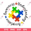 Autism Awareness SVG PNG, Autism Awareness Understanding And Acceptance SVG PNG