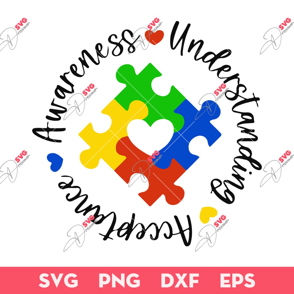 Autism Awareness SVG PNG, Autism Awareness Understanding And Acceptance SVG PNG