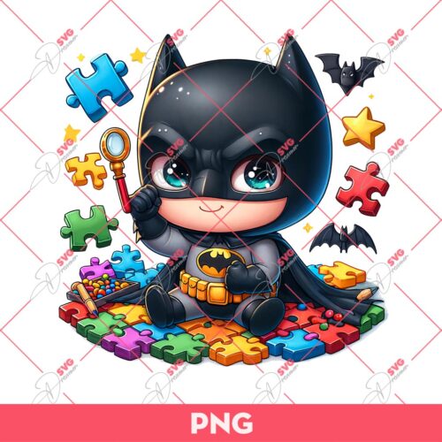 Autism Superhero Batman PNG, Batman Autism Awareness PNG