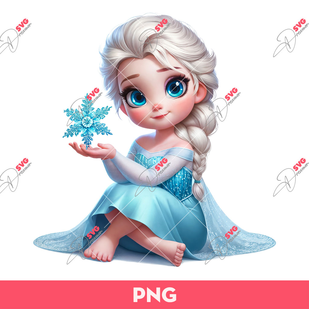 Baby Elsa PNG, Cute Baby Elsa Frozen PNG