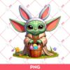 Baby Yoda Bunny Easter PNG, Star Wars Easter PNG, Yoda Starwars Easter Eggs PNG