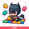 Batman And Puzzle Game PNG, Autism Superhero Batman PNG, Autism Awareness PNG