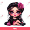 Beautiful Cartoon Girl PNG, Cute Little Girl PNG, Baby Girl With Rose PNG