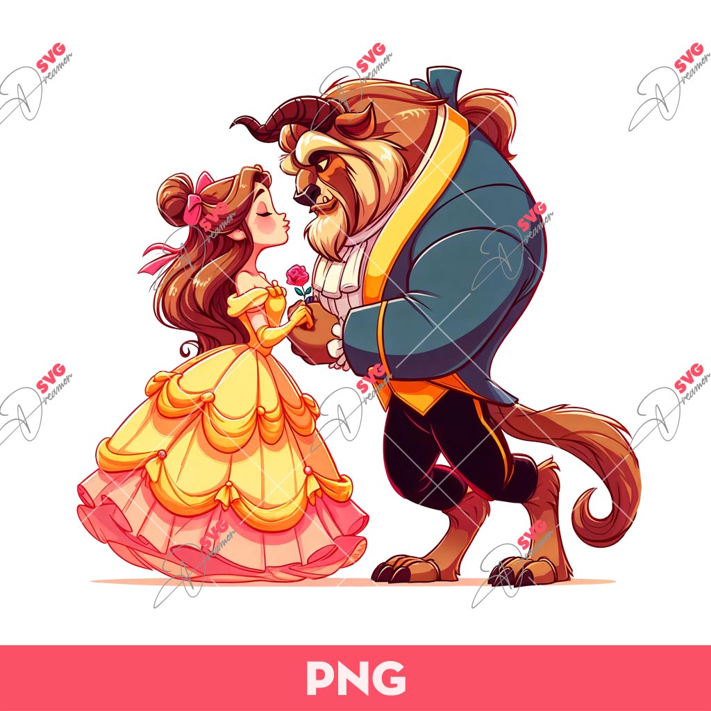 Beauty And The Beast PNG Sublimation, Princess Belle PNG Sublimation