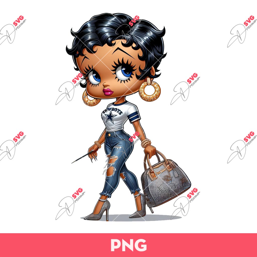 Betty Boop Cowboys Fan PNG, Betty Dallas Cowboys PNG, Betty Boop Sport PNG