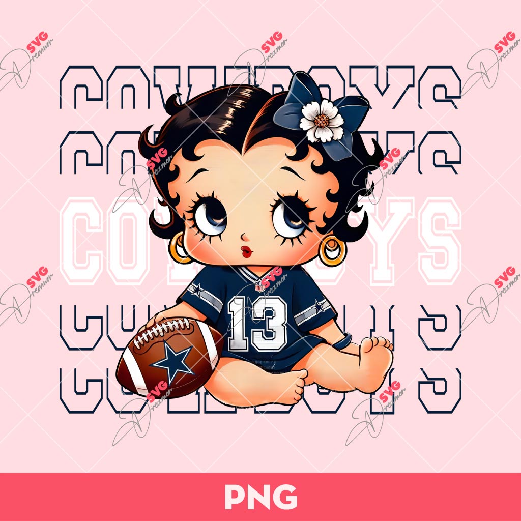 Betty Fan Dallas Cowboys PNG, Betty Boop Cowboys PNG, Betty Boop Dallas Cowboys Football PNG
