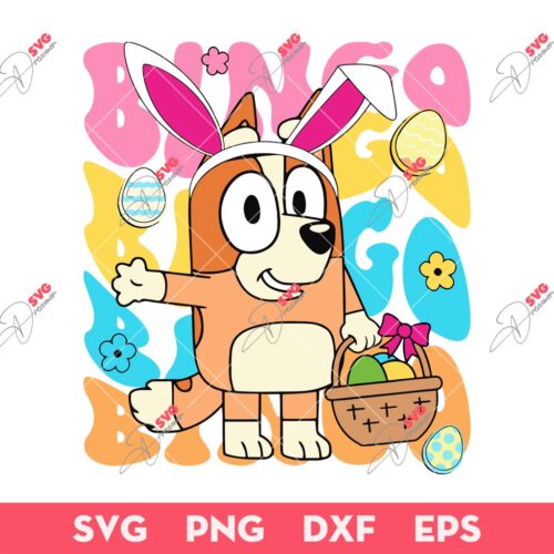 Bingo Bunny Easter SVG PNG, Bingo Bluey Easter SVG PNG EPS DXF