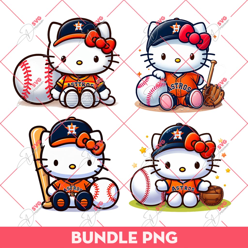 Bundle Hello Kitty Houston Astros Baseball PNG, Kitty Houston Astros PNG, Kitty Baseball PNG