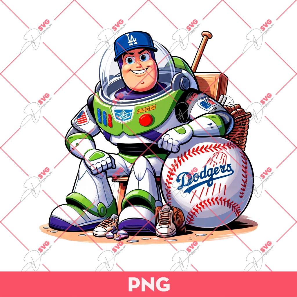 Buzz Lightyear Baseball Fan Dodgers PNG, Buzz Dodgers Baseball PNG, Buzz Lightyear LA Dodgers PNG