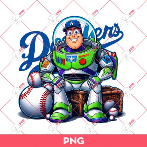 Buzz Lightyear Los Angeles Dodgers Baseball PNG, Buzz Lightyear Dodgers PNG