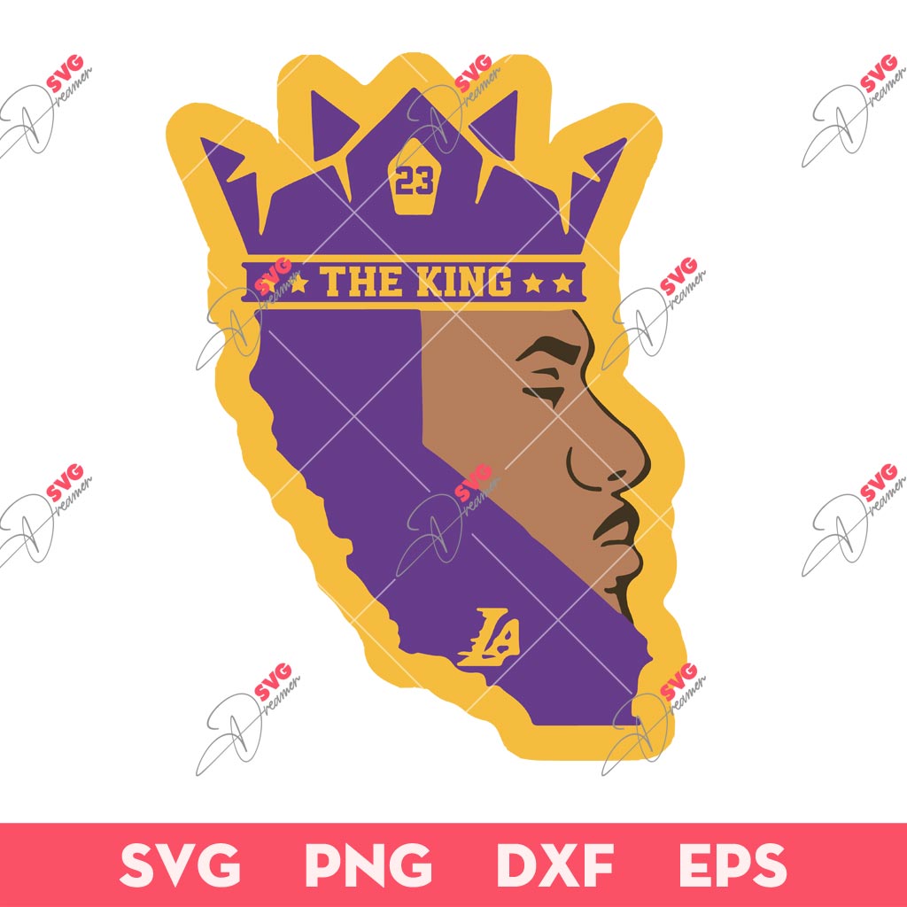 Cali Labron Lakers Basketball SVG, Cali Labron 23 The King Basketball SVG, LA Lakers SVG PNG