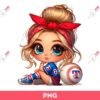Cartoon Girl Baseball Fan Texas Rangers PNG, Cute Little Girl Rangers Baseball PNG