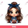 Cartoon Girl Fan Dallas Cowboys Football PNG, Dallas Cowboys Cute Girls PNG
