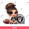 Cartoon Girl Fan Las Vegas Raiders Football PNG, LV Raiders Cute Girl PNG