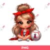 Cartoon Girl Los Angeles Angels PNG, Cute Little Girl Baseball Fan LA Angels PNG