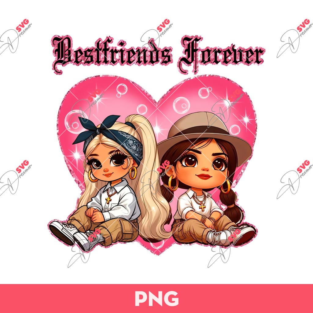 Chicana Girls Bestfriend Forever PNG, Chicano Old School PNG, Chola Girls PNG