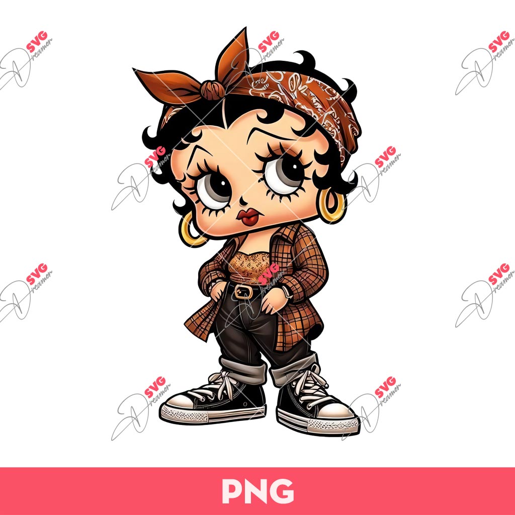 Chicano Betty Boop PNG, Cute Betty Boop PNG Sublimation
