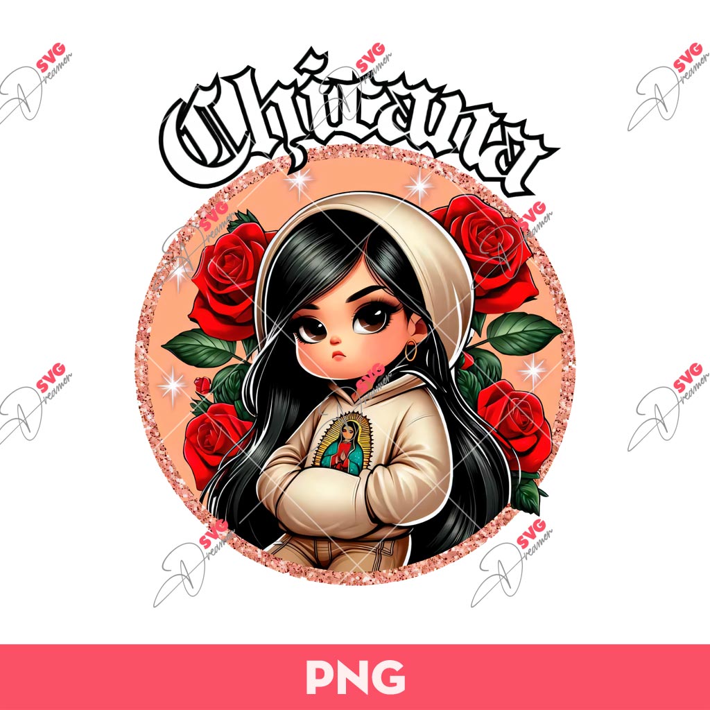 Chicano Girl Rose Gold PNG, Chicano Old School PNG, Chicano Chola Sublimation