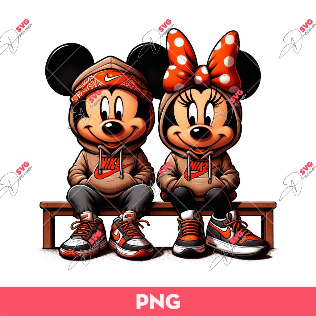 Chicano Mickey Minnie PNG, Mickey Minnie Nike PNG, Disney Sport PNG