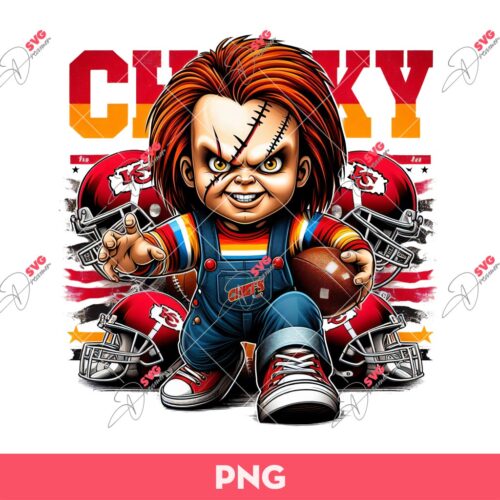 Chucky Kansas City Chiefs PNG, Horror Chucky Fan Chiefs Football PNG, KC Chiefs PNG