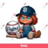 Chucky San Diego Padres Baseball PNG, Horror Chucky Baseball PNG